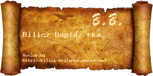 Bilicz Boglárka névjegykártya